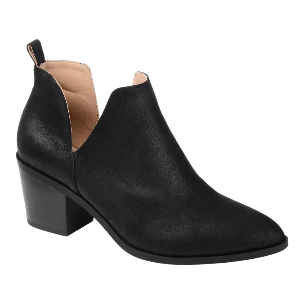 Journee Women's Lola Cut Out Stacked Heel Dress Booties Black Size 9 W